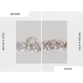Jewelry before and after using the Shinery Radiance Jewelry Wipes