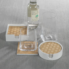 Load image into Gallery viewer, Woven Coasters in White Tray set of 4
