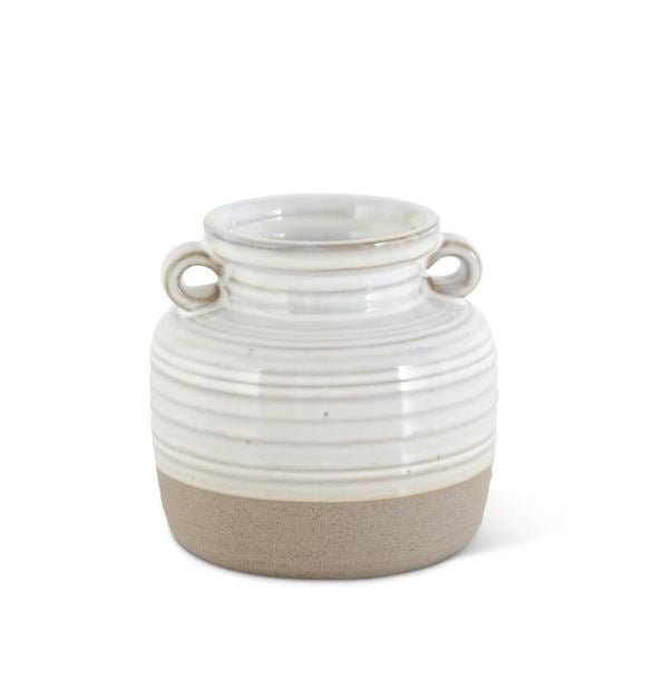 White Double Handled Pot