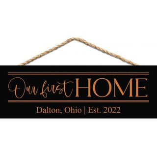 P. Graham Dunn Black Hanging Rectangle Sign