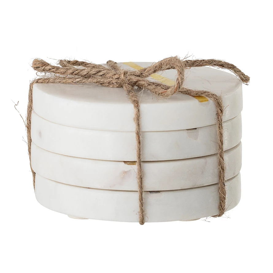 Marble with Pearl Coasters - set of 4