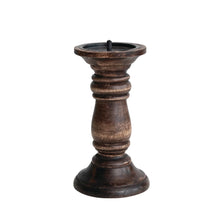 Load image into Gallery viewer, Hand-Carved Mango Wood Candle Holder
