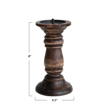 Load image into Gallery viewer, Hand-Carved Mango Wood Candle Holder
