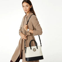 Load image into Gallery viewer, Brighton Black/White Audrey Satchel
