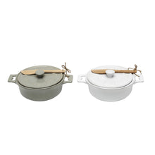 Load image into Gallery viewer, Round Stoneware Brie Dish
