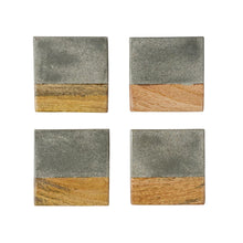 Load image into Gallery viewer, 4&quot; Square Cement &amp; Wood Coaster
