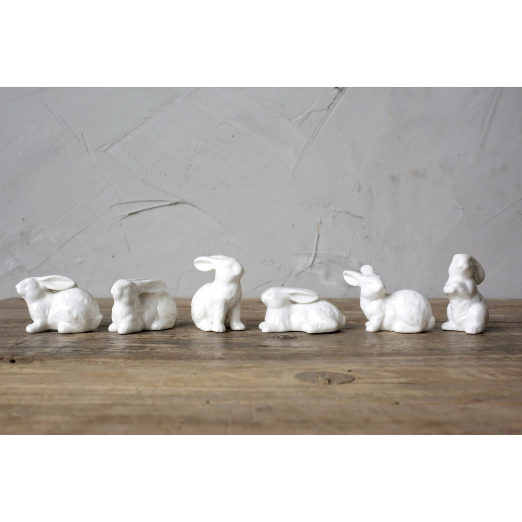 Assorted White Ceramic Bunny