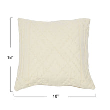 Load image into Gallery viewer, 18&quot; Woven Cotton Jacquard Pillow
