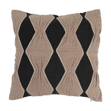 Load image into Gallery viewer, Tan &amp; Charcoal Diamond Pillow
