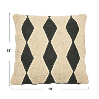 Tan & Charcoal Diamond Pillow