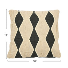 Load image into Gallery viewer, Tan &amp; Charcoal Diamond Pillow
