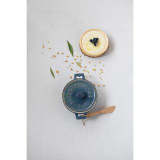 Blue Glaze Stoneware Brie Baker
