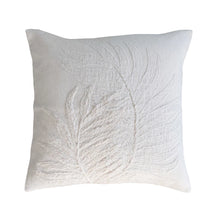Load image into Gallery viewer, 20&quot; Cotton Pillow with Botanical Embroidery
