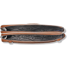 Load image into Gallery viewer, Brighton Brown/White Duet Zip Pouch
