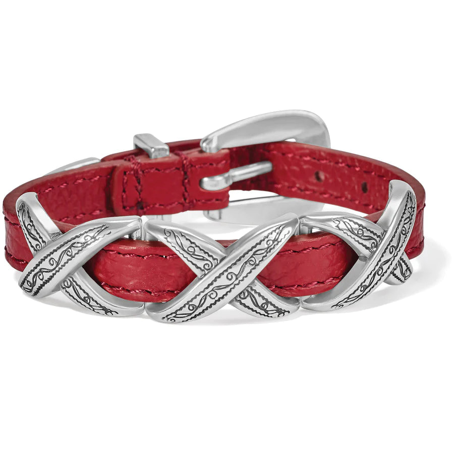 Brighton Kriss Kross Etched Bandit Bracelet Red