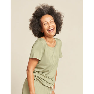 boody goodnight sleep tee, sage color, organic bamboo, lounge wear 