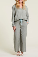 Load image into Gallery viewer, Tribal Bay Leaf Pull On Ankle Pant with Drawstrings
