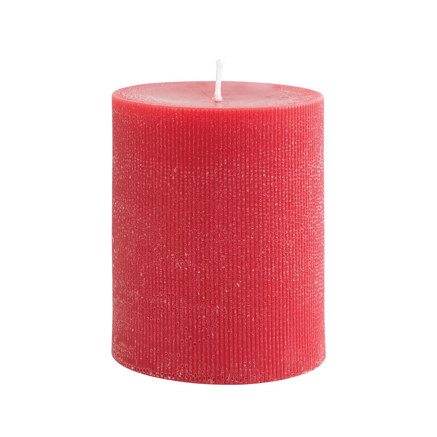 Red 3X4 Pleated Candle